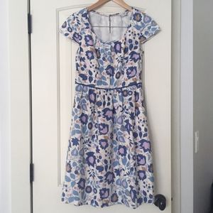 Boden Linen Floral Dress Size 4R NWOT